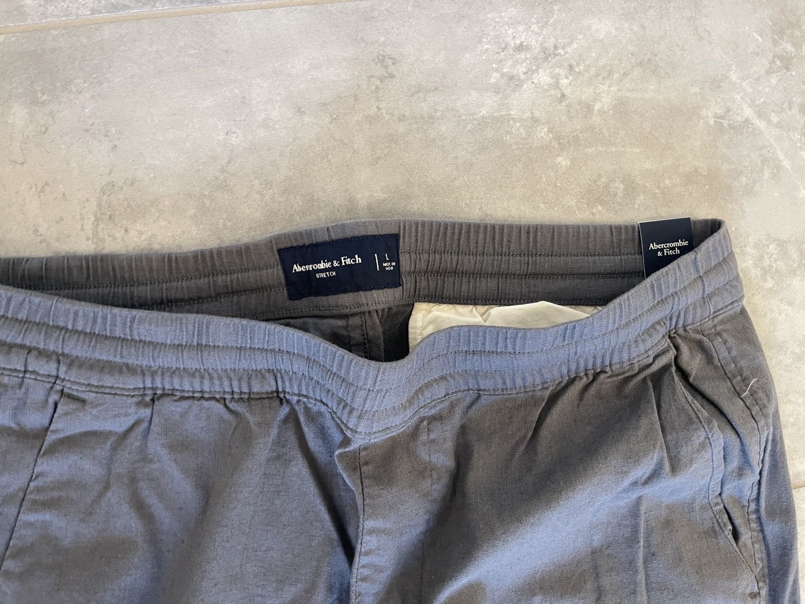 Abercrombie & Fitch Abercrombie & Fitch Cotton & Linen Grey Pants large new Size US 32 / EU 48 - 2 Thumbnail