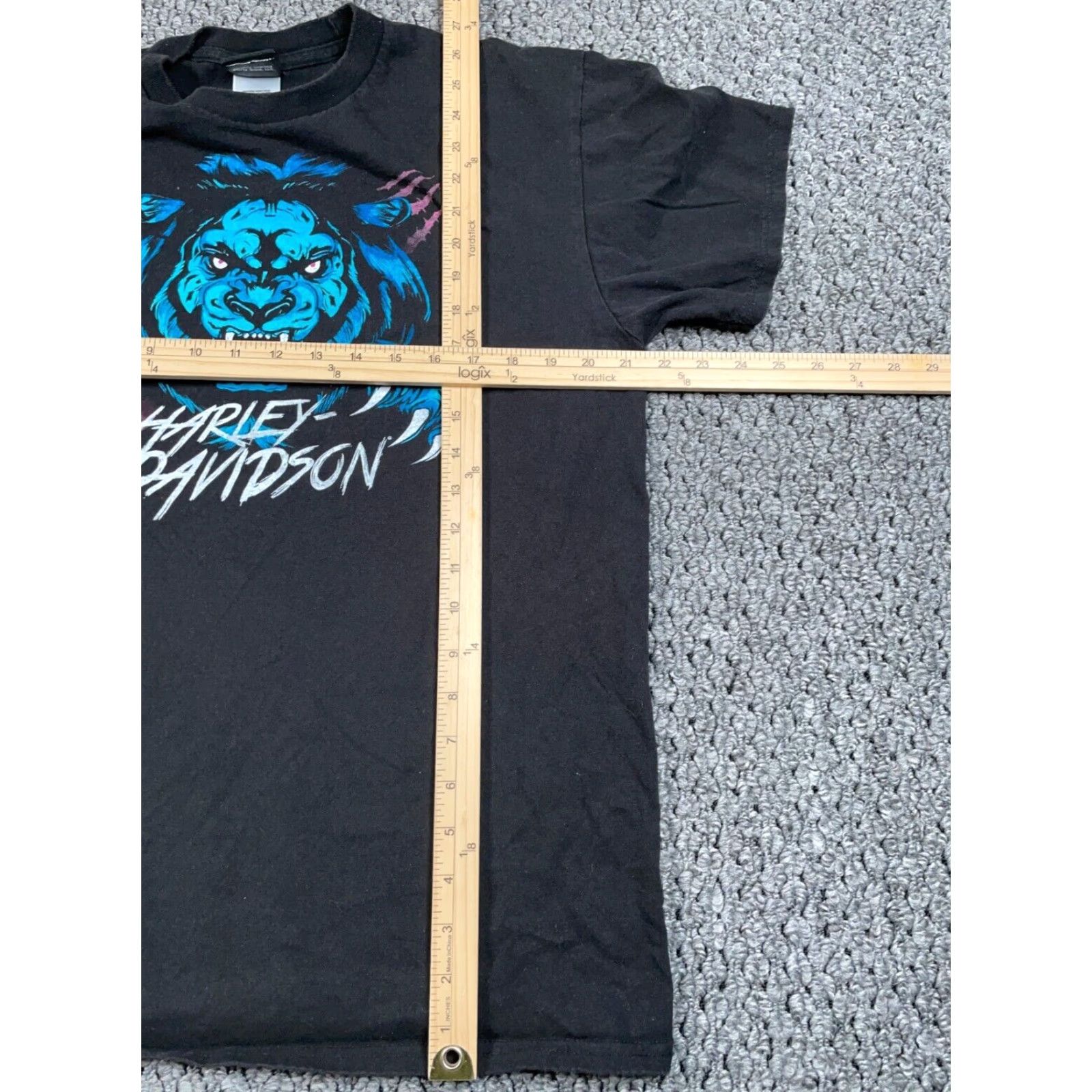 Harley Davidson VINTAGE Harley-Davidson Lion Print T-Shirt Men L Black Chicago 2019 Graphic Print Reg Fit Short Sleeve Crew Neck Size US L / EU 52-54 / 3 - 5 Thumbnail