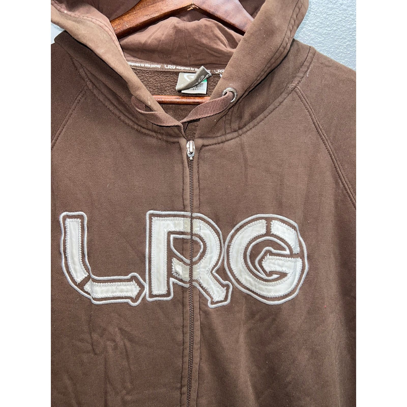 Vintage Y2K LRG Brown Hoodie Full Zip Lifted Research 2000s Size XL Size US XL / EU 56 / 4 - 4 Thumbnail