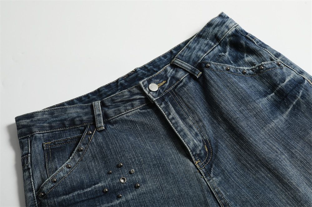 Japanese Brand × Jean American street style loose rivet straight jeans Size US 32 / EU 48 - 4 Thumbnail