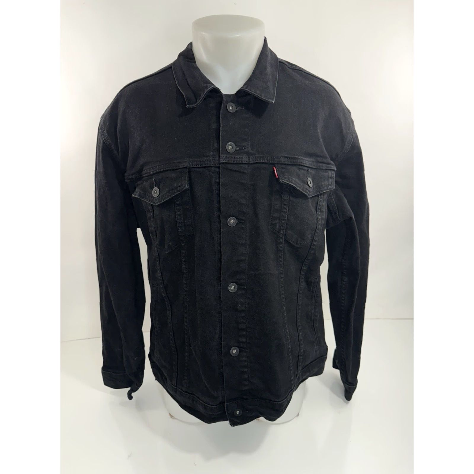 Levi's LEVI'S Black Denim Mens XL Trucker Jacket Shirt Jacket Mens XL Denim Jacket Size US XL / EU 56 / 4 - 2 Thumbnail