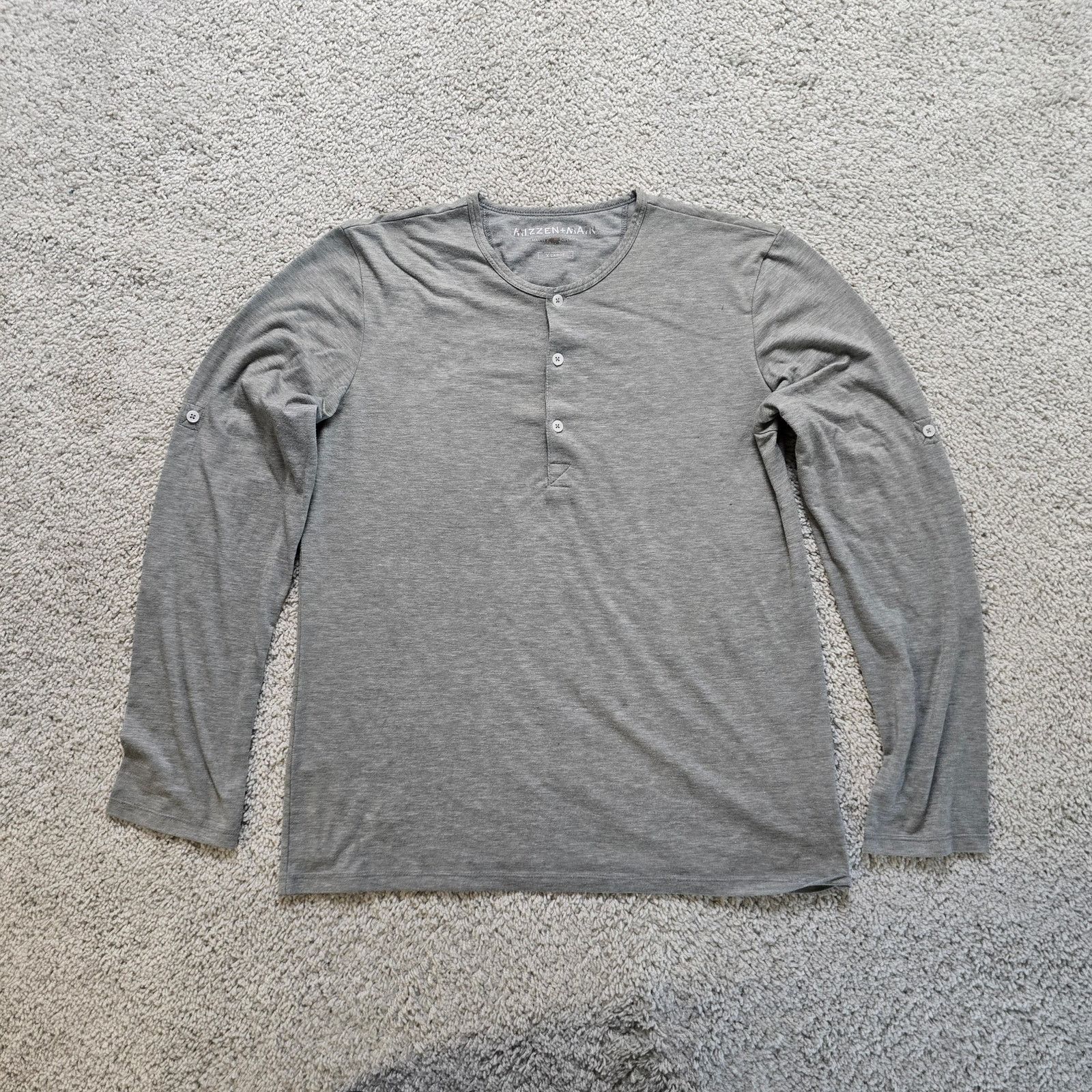 Mizzen+Main Mizzen + Main Mens Henley Long Sleeve Shirt XL Heather Grey Size US XL / EU 56 / 4 - 2 Thumbnail