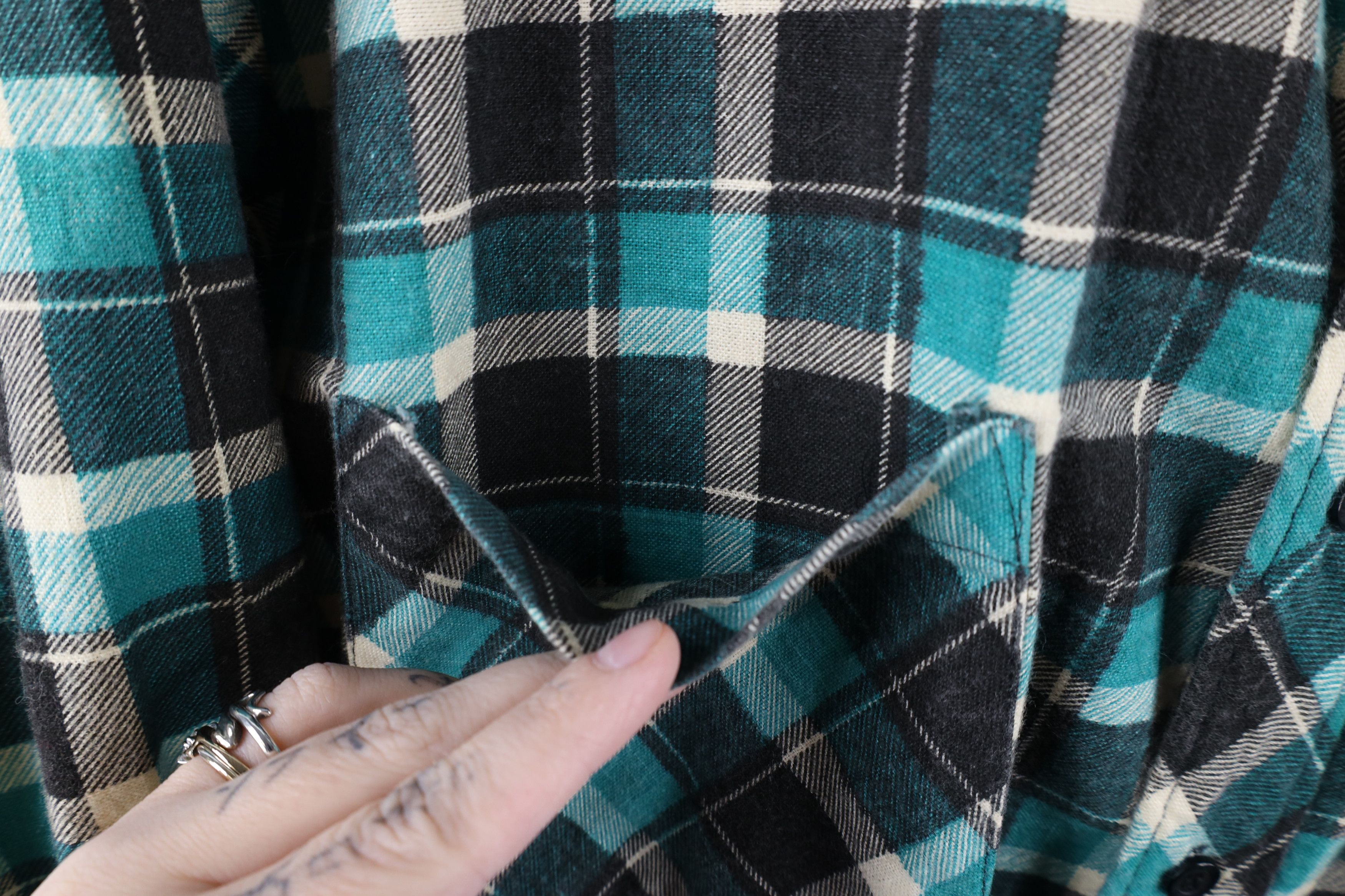 Vintage Vintage 90s Streetwear Collared Flannel Button Shirt Plaid Size US XL / EU 56 / 4 - 5 Thumbnail