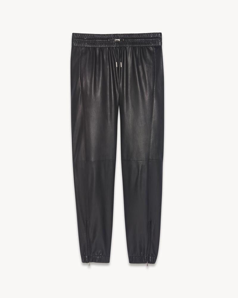 Saint Laurent Paris o1bcso1str0326 Drawstring Leather Pants in Black Size US 30 / EU 46 - 1 Thumbnail
