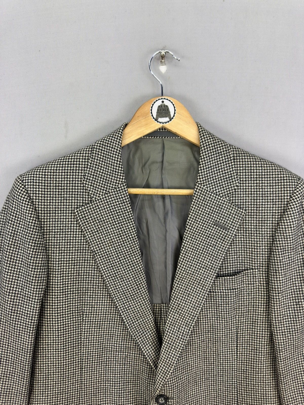 Burberry Vintage 90’s Burberrys Houndstooth Coat Jacket Size US L / EU 52-54 / 3 - 7 Thumbnail