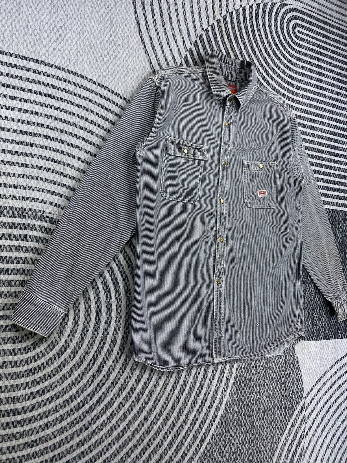 Japanese Brand Vintage Dogman Hickory Striped Longsleeve Button Up Shirt Size US M / EU 48-50 / 2 - 3 Thumbnail