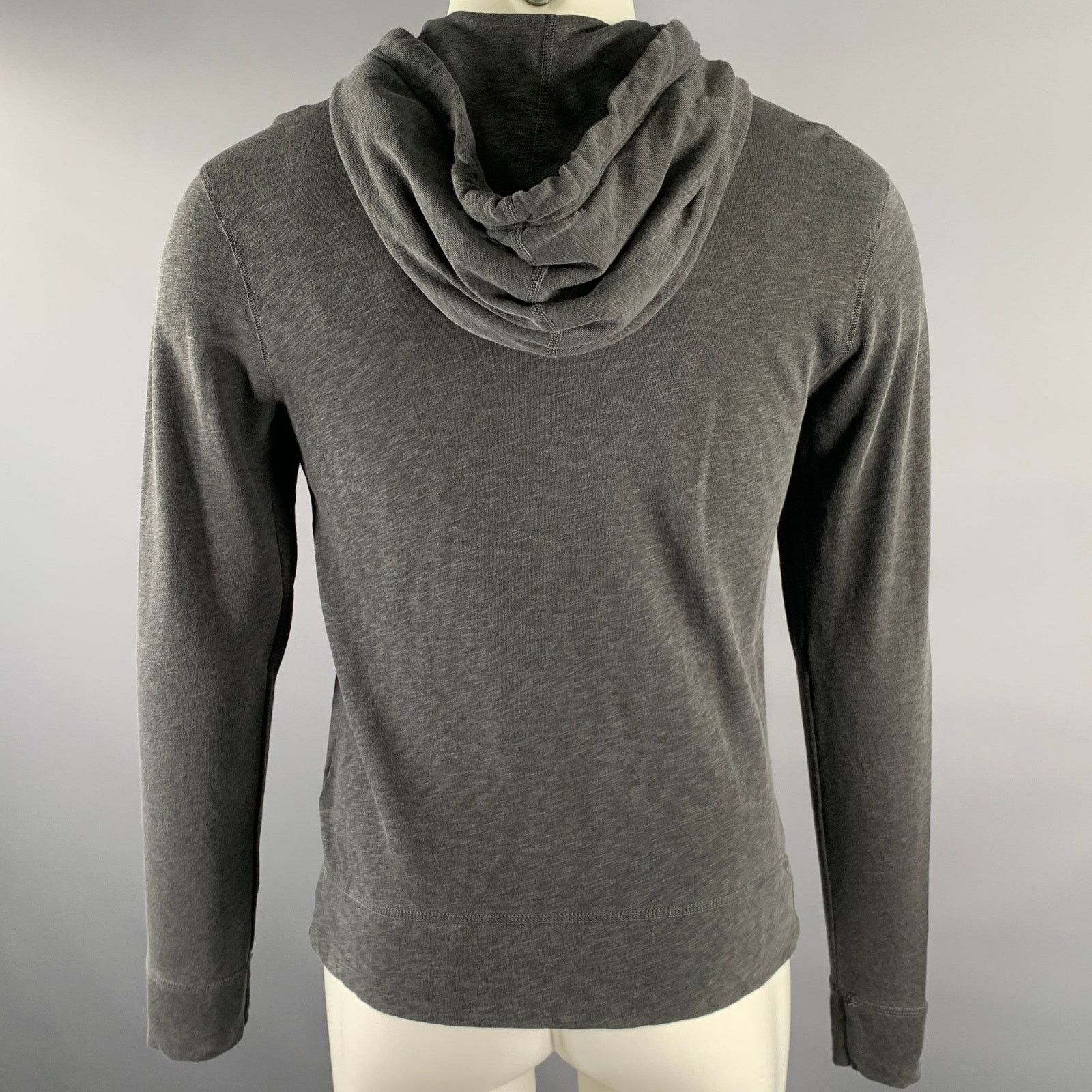 James Perse JAMES PERSE Size XS Grey Heather Supima Cotton Zip Up Hoodie Size US XS / EU 42 / 0 - 4 Thumbnail