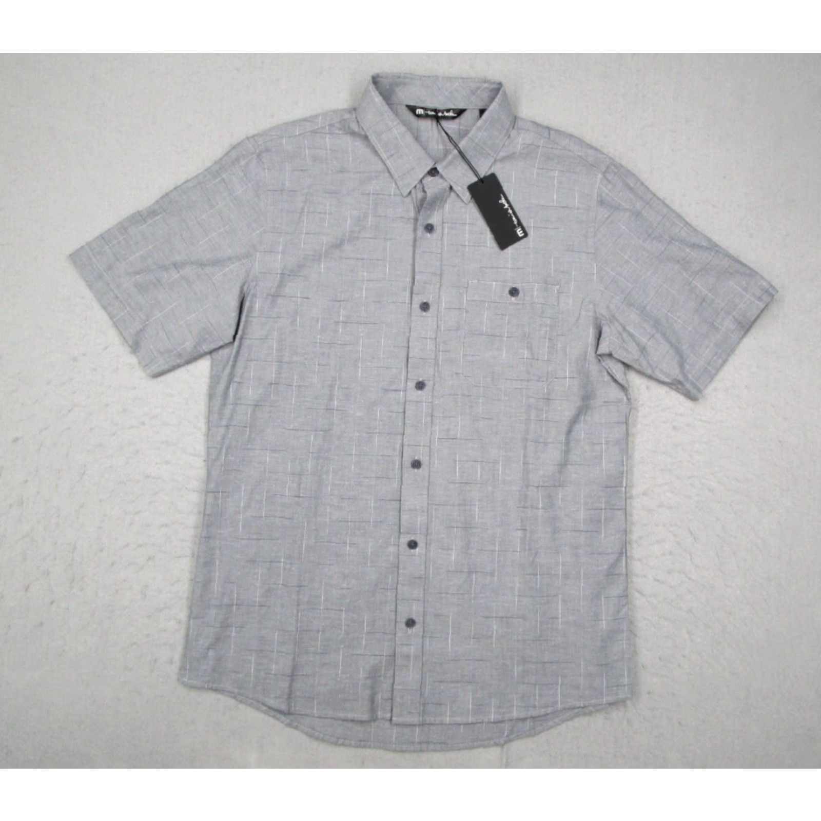 TravisMathew Travis Mathew Shirt Mens Medium Gray Heather Nights High Ball Button Up Knit Cotton Blend Short Sleeve Button-Up Size US M / EU 48-50 / 2 - 2 Thumbnail