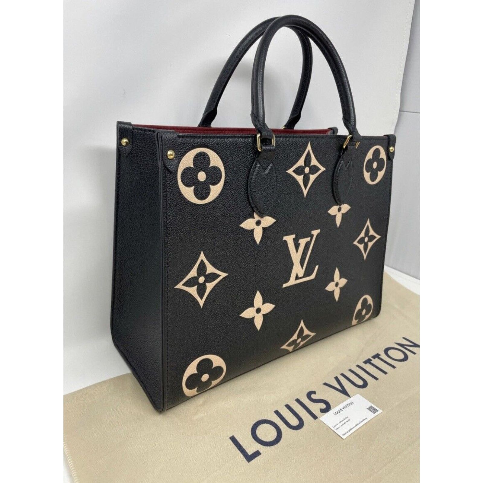 Louis Vuitton Louis Vuitton M45495 OnTheGo Tote MM Black/Beige Size ONE SIZE - 6 Thumbnail