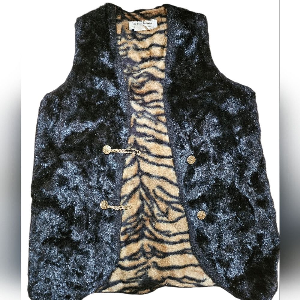 Vintage Faux Fur Vest with Animal Print Lining Size M / US 6-8 / IT 42-44 - 4 Thumbnail