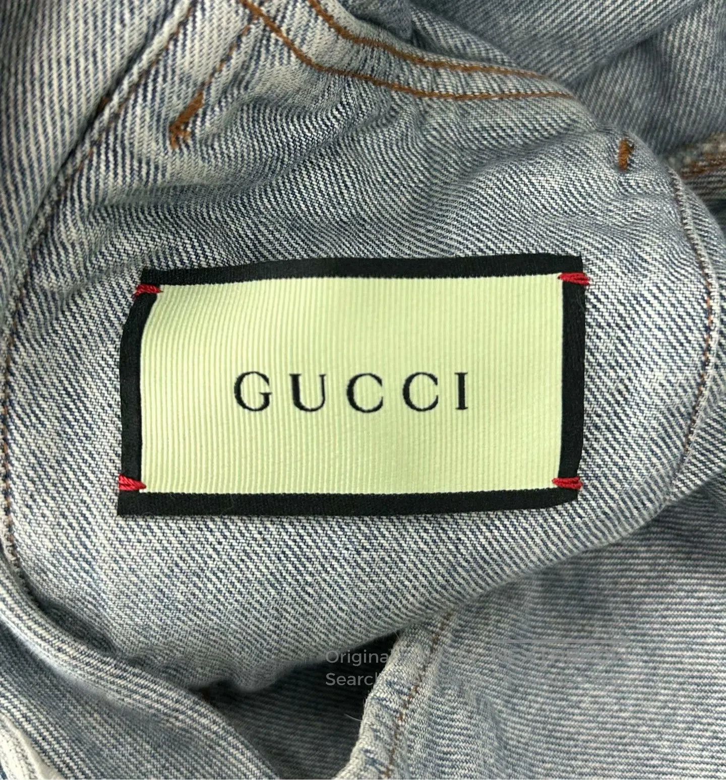 Gucci Guicci Blue Apple Embroidered Logo Denim Jacket| Size XS / US 0-2 / IT 36-38 - 3 Thumbnail