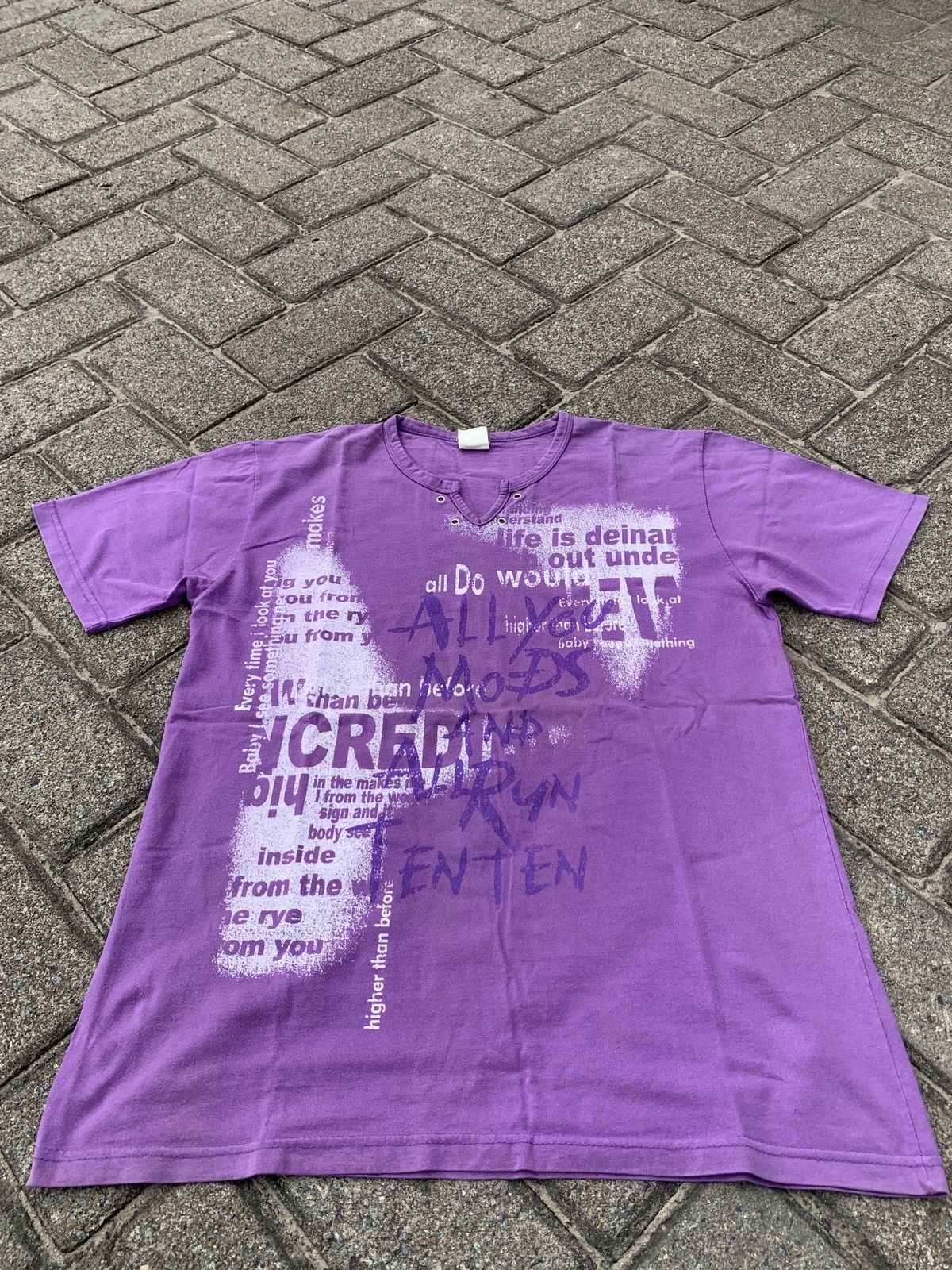Japanese Brand Y2k Bongsin laceup poem shirt Size US L / EU 52-54 / 3 - 2 Thumbnail