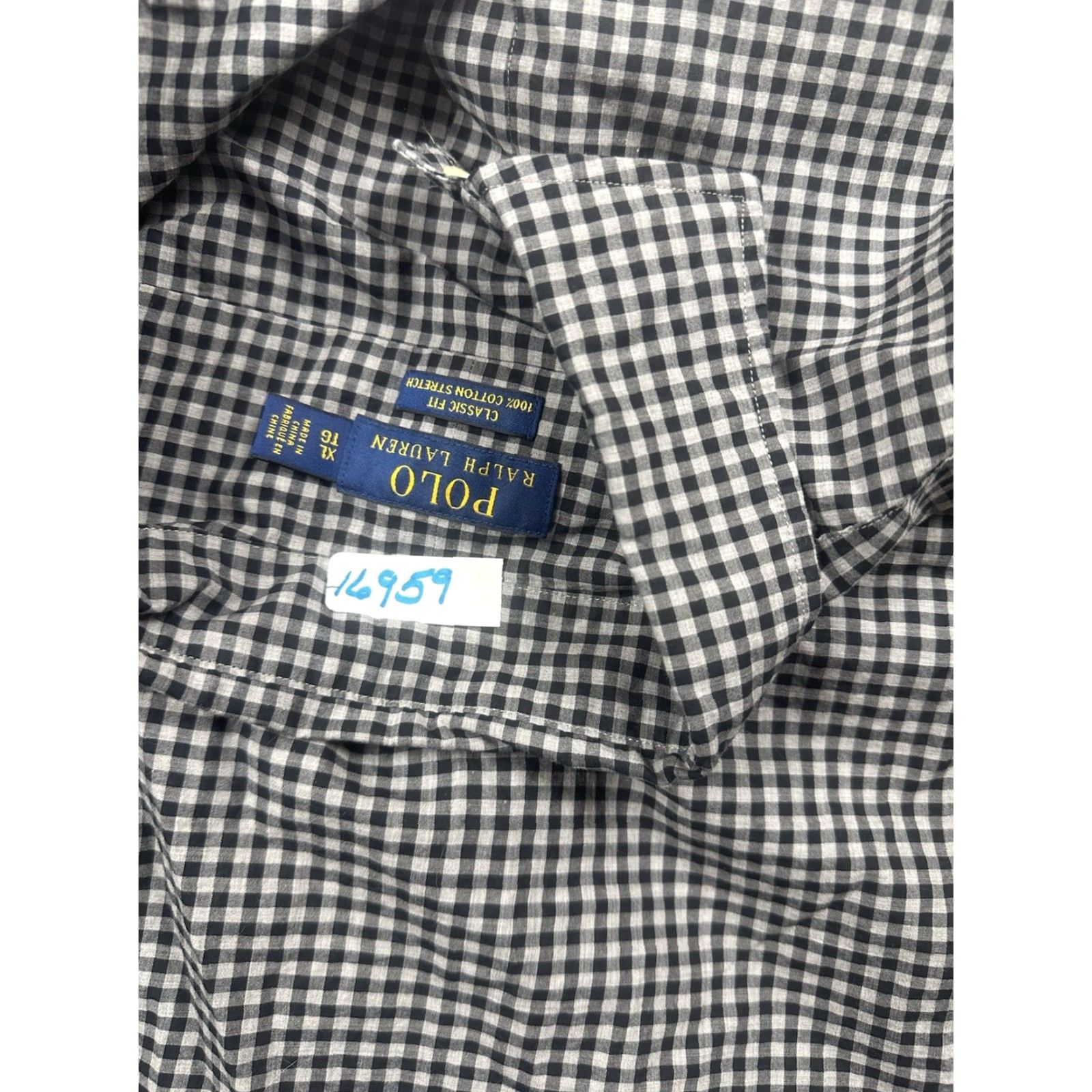 Polo Ralph Lauren Polo Ralph Lauren Button-Up Shirt Mens XL Gray Check Classic Fit Stretch Shirt Size US XL / EU 56 / 4 - 7 Thumbnail