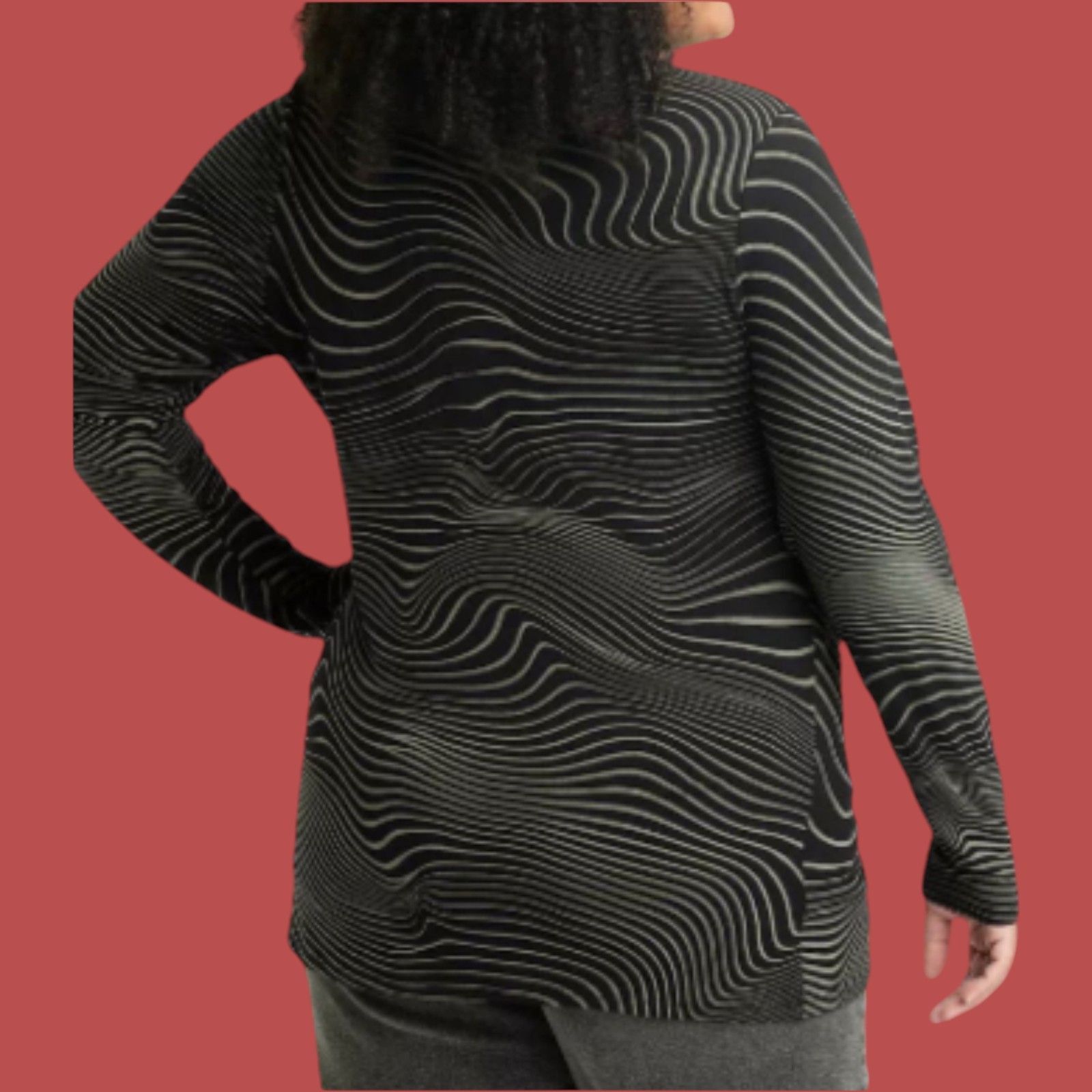 Other Ava & Viv - Women's Long Sleeve Mock Turtleneck T-Shirt - Bl Size XXL / US 16-18 / IT 52-54 - 3 Thumbnail