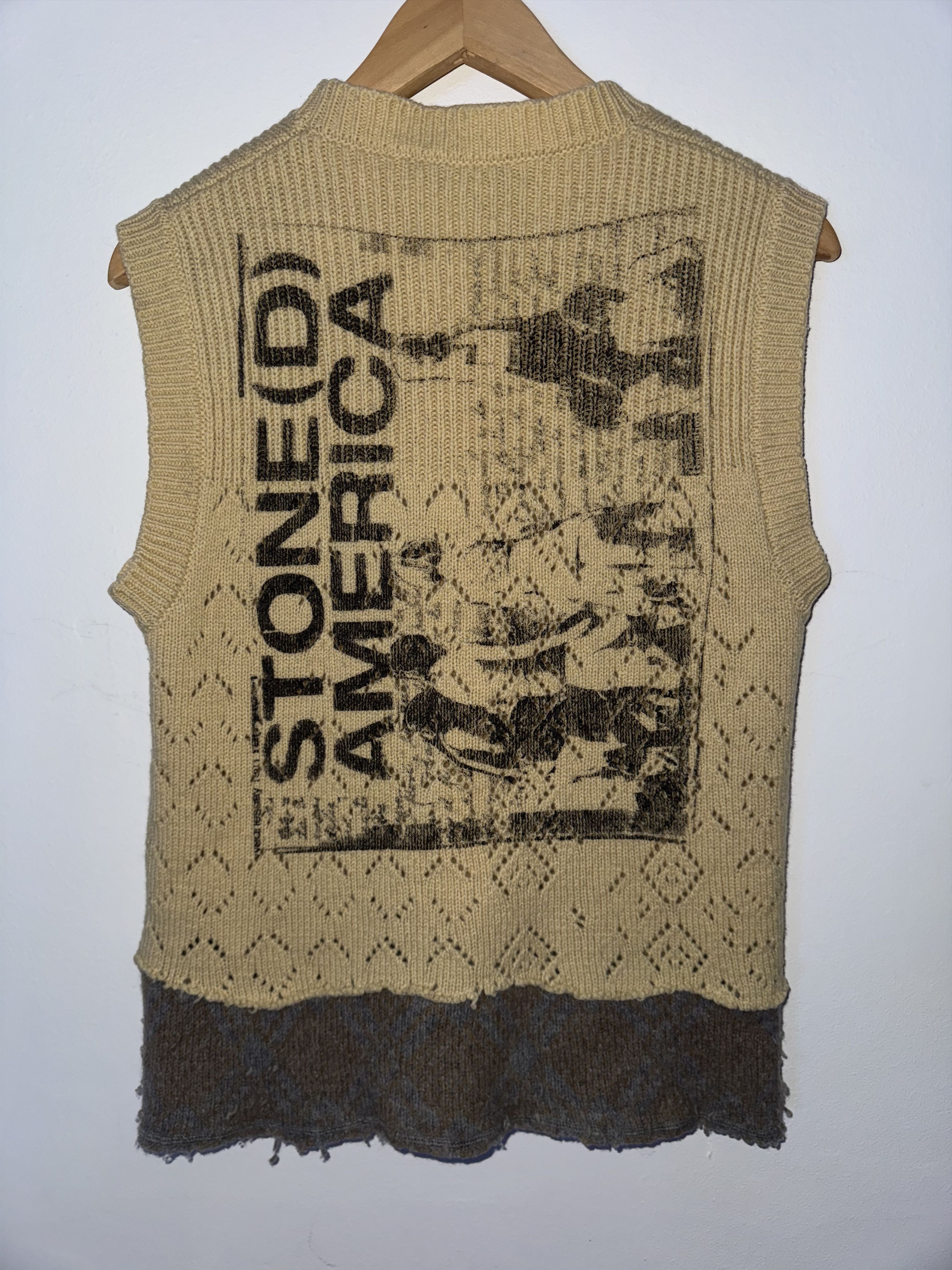 Raf Simons Raf Simons Stoned America Wool Knit Vest Size US L / EU 52-54 / 3 - 2 Thumbnail