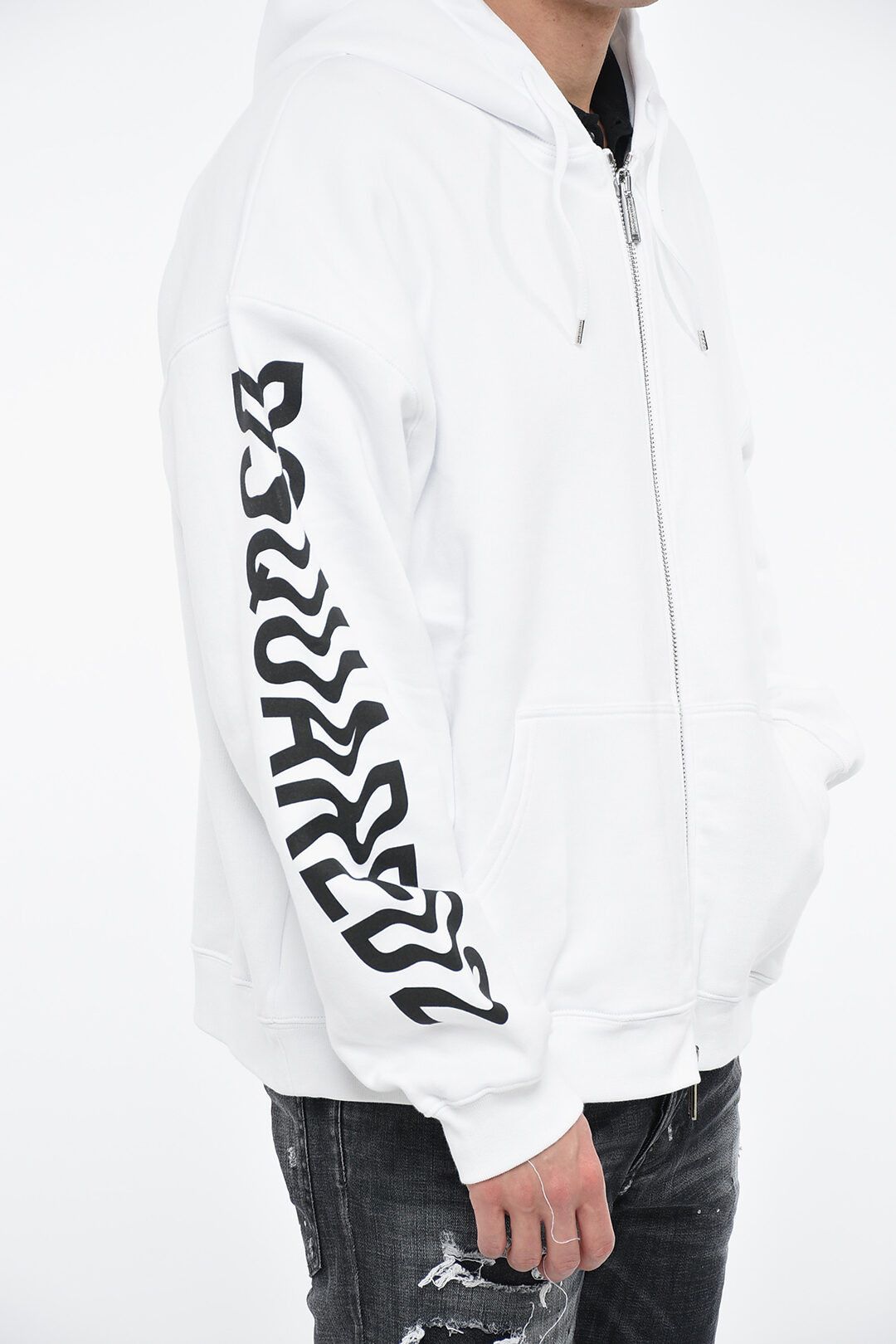 Dsquared2 og1mm0424 Zipped Hoodie Sweatshirt in White Size US XL / EU 56 / 4 - 3 Thumbnail
