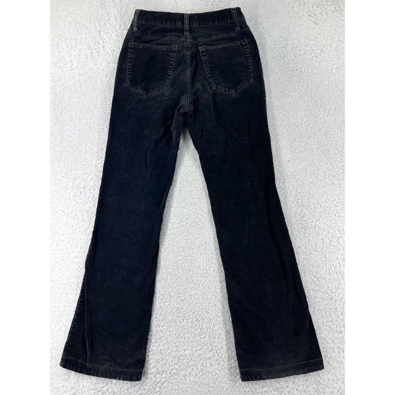 Vintage Sapphire Jeans Pants Womens 5 Black Corduroy Cotton Blend Stretch Bootcut Size 27" / US 4 / IT 40 - 2 Thumbnail