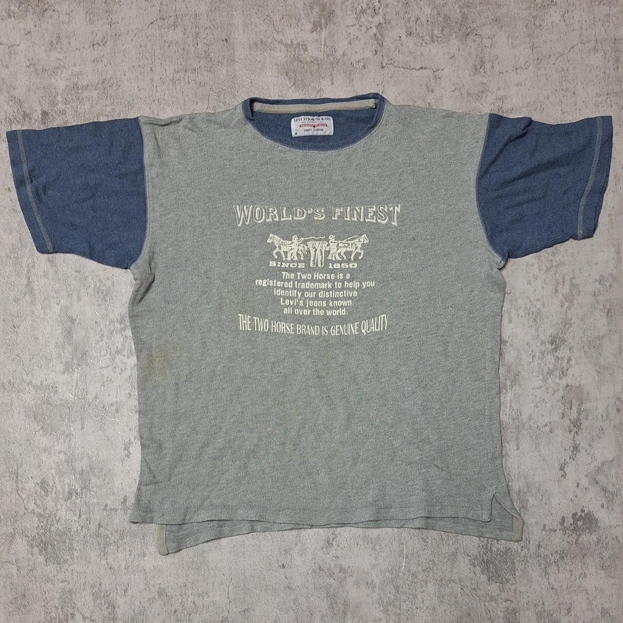 Levi's Grey and blue vintage 90s Levi's horse tee Size US M / EU 48-50 / 2 - 1 Thumbnail