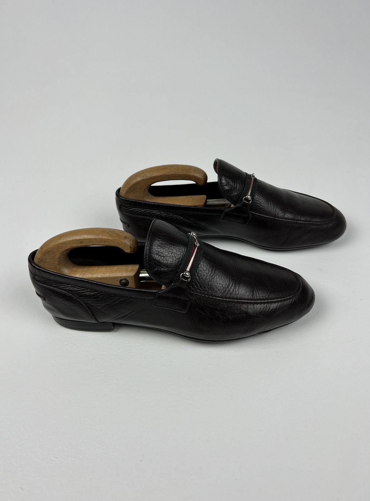 Gucci GUCCI Loafers Leather Slip Ons Shoes HORSEBIT Web Stripe Size US 9 / EU 42 - 7 Thumbnail