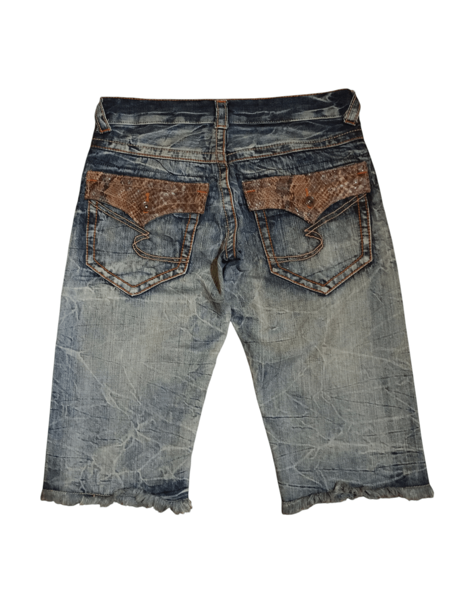 If Six Was Nine × Tornado Mart × semanticdesign Semantic Design snakeskin pocket denim short Pants Size US 32 / EU 48 - 2 Thumbnail