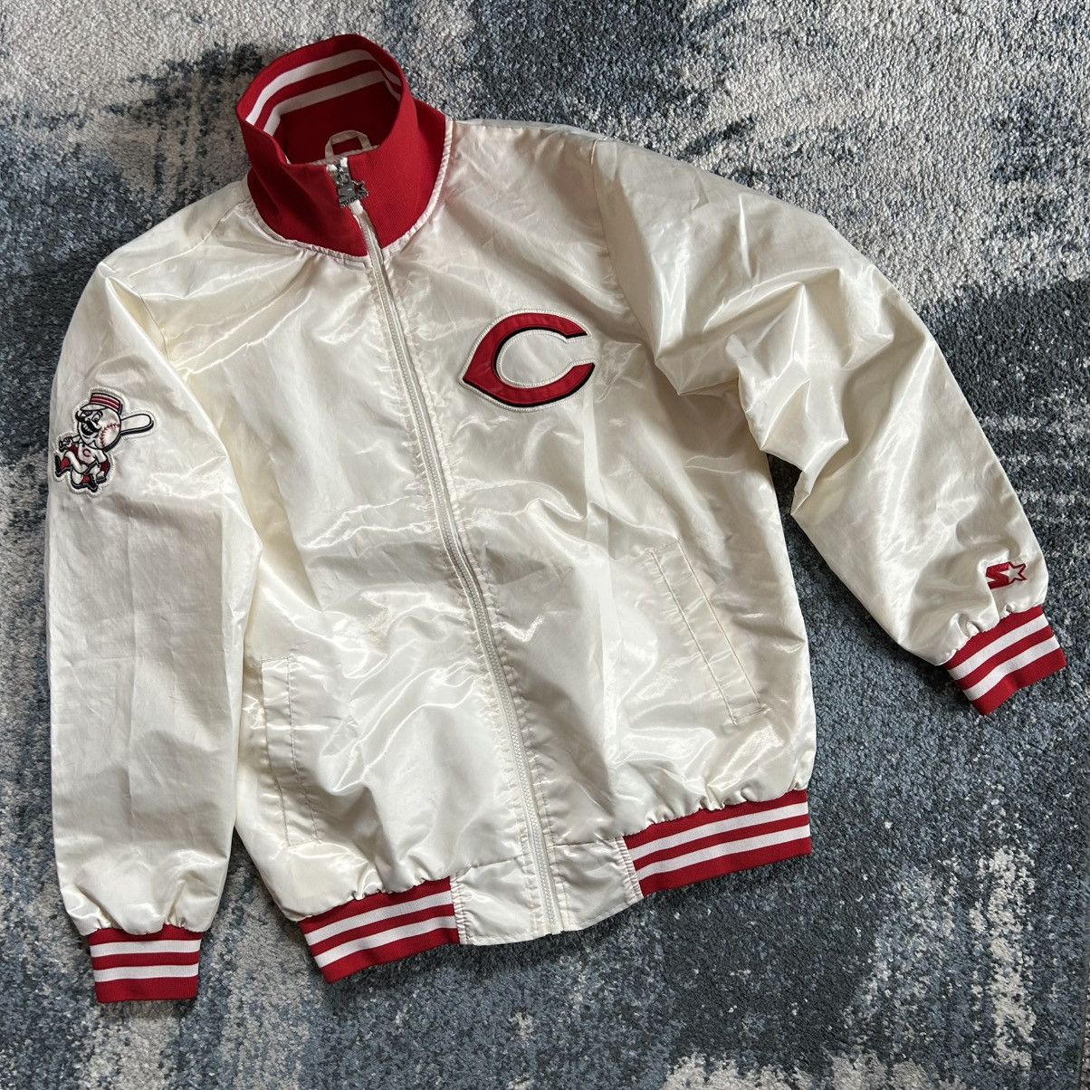 Starter CREAM CiNCiNNATi REDS SATiN MLB DUGOUT BULLPEN WiNDBREAKER Size US L / EU 52-54 / 3 - 4 Thumbnail
