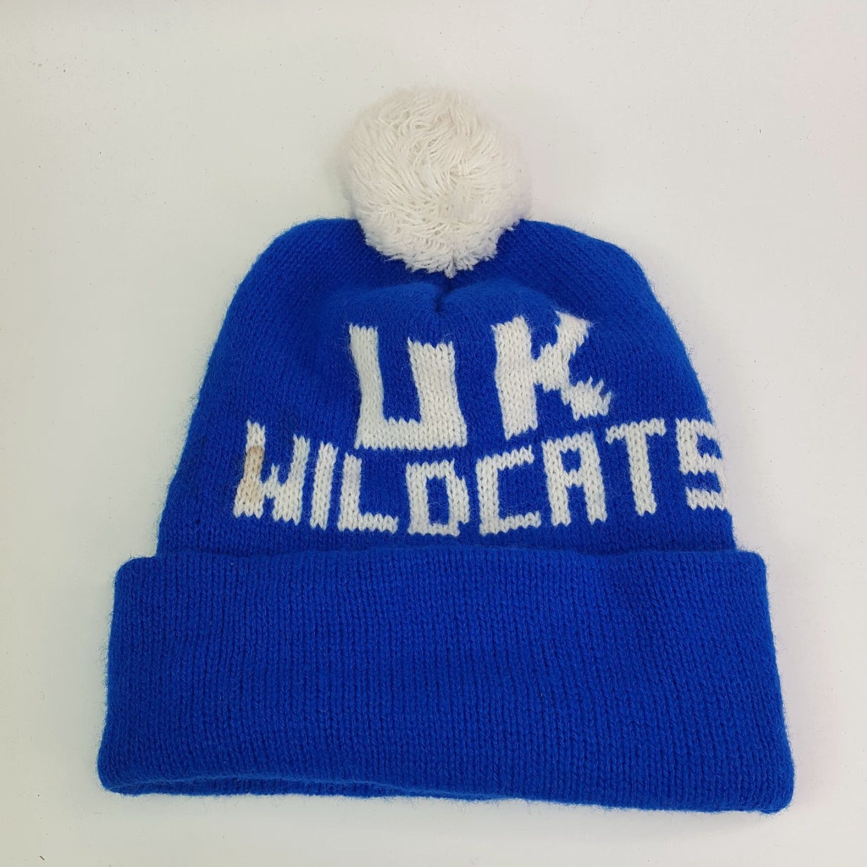 Vintage VINTAGE Kentucky Wildcats UK Knit Beanie Adult One Size Blue Embroidered NCAA 80s College UK Hat Mens Size ONE SIZE - 2 Thumbnail