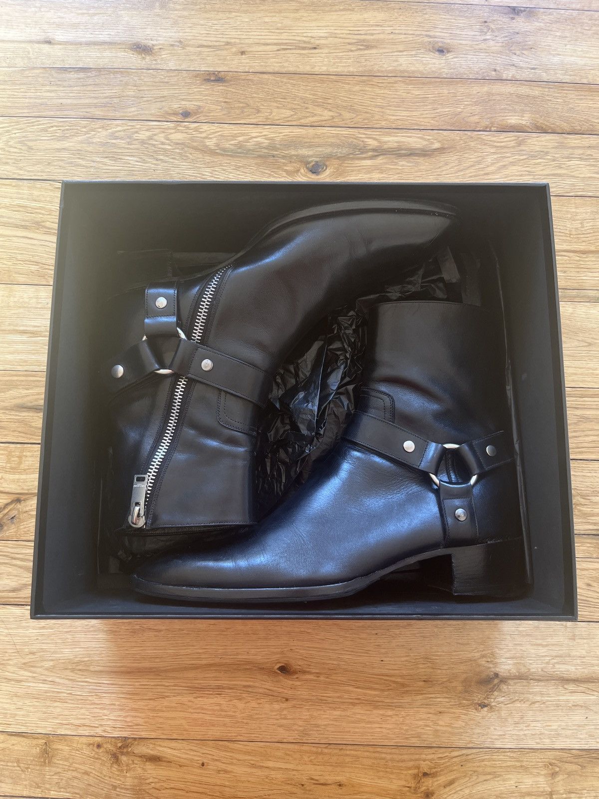 Saint Laurent Paris Saint Laurent 2013 Wyatt 43.5/10.5 black leather Hedi era Size US 10.5 / EU 43-44 - 12 Thumbnail