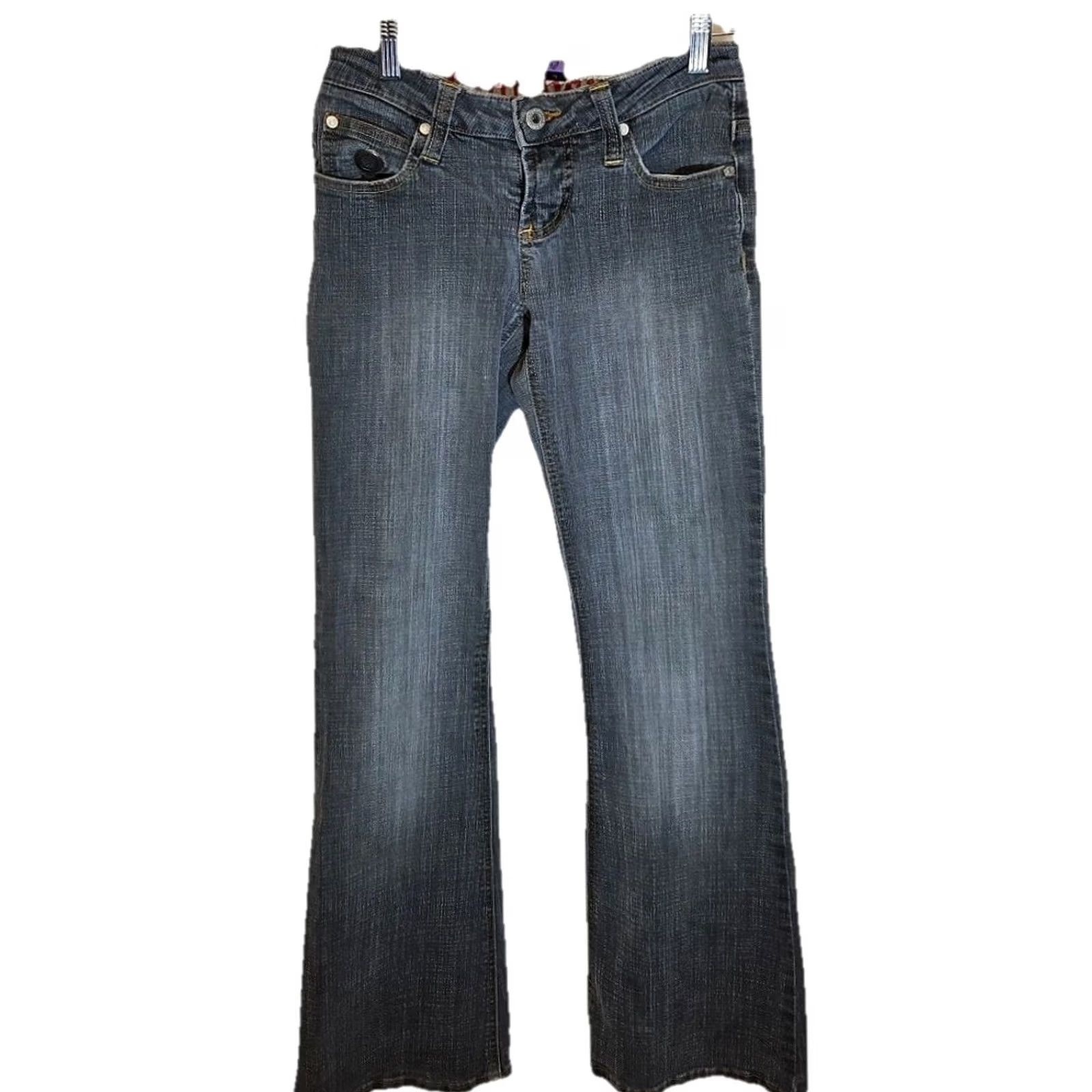 Vintage Dollhouse Jeans Bootcut Denim Gray Size 3 Low Rise Stretch Regular Teens Boys/Girls Size 26" / US 2 / IT 38 - 2 Thumbnail