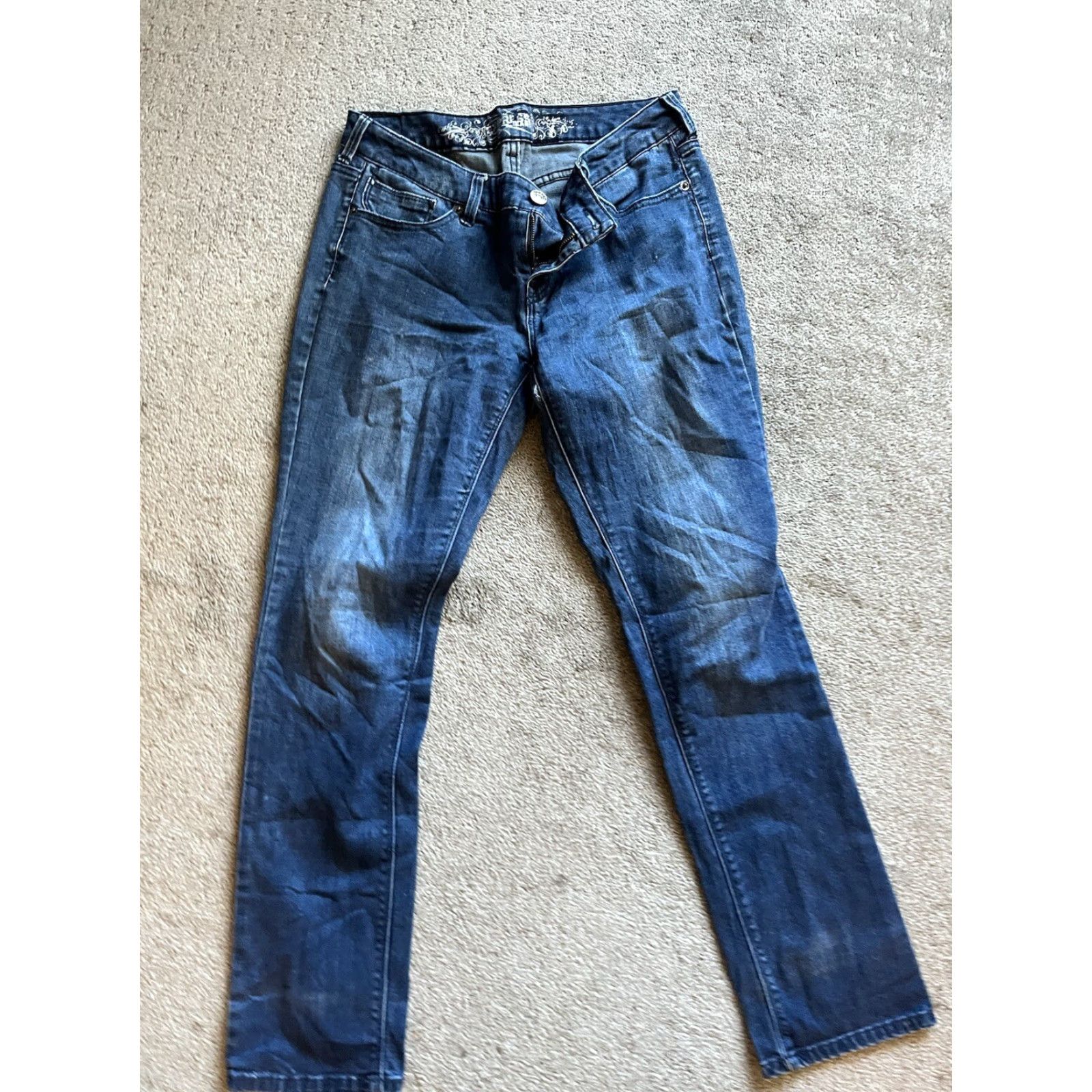 Express Express Women's Mid Rise Skinny Jeans Size 8 Blue Stretch Denim 5-Pocket Size 30" / US 8 / IT 44 - 3 Thumbnail