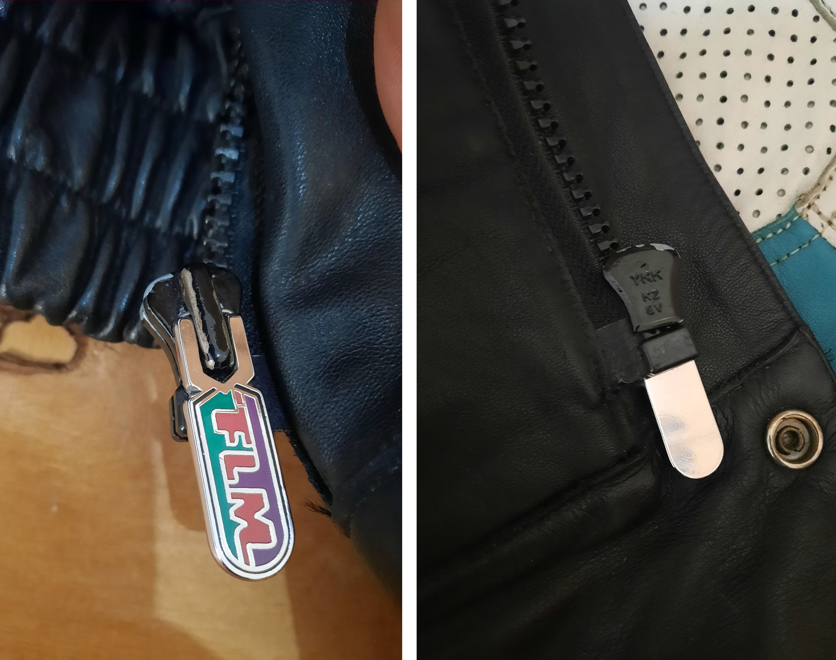 Vintage 80s 70s FLM Greyhound Racing leather motorcycle jacket Size US L / EU 52-54 / 3 - 9 Thumbnail