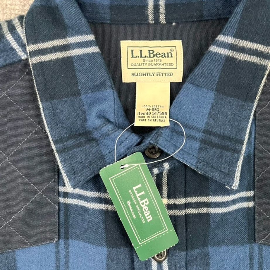 Vintage LL Bean Shirt Men Medium Slim Fit Plaid Flannel Button-Up Blue New Mens Size US M / EU 48-50 / 2 - 2 Thumbnail