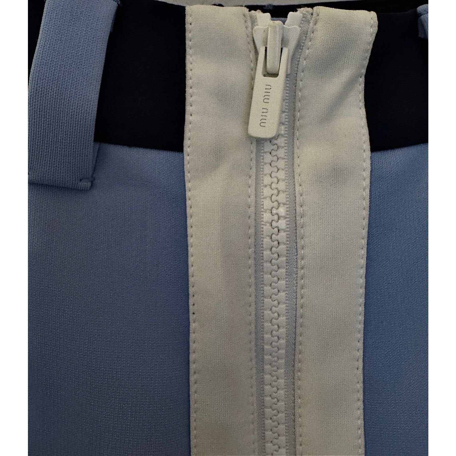 Miu Miu Miu Miu NWT Feather-trimmed Tech-jersey Pants In Blue Size 28" / US 6 / IT 42 - 3 Thumbnail