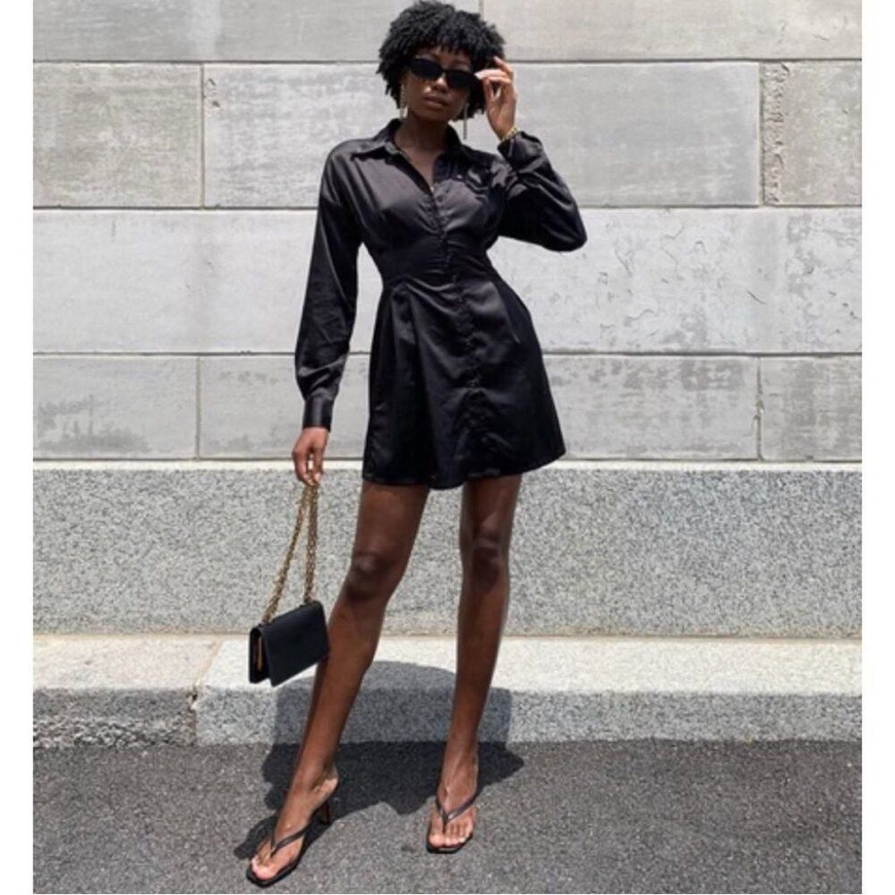 Other Toronto Designed 427 Black Kali Dress in 90% Silk and 10% L Size M / US 6-8 / IT 42-44 - 1 Thumbnail