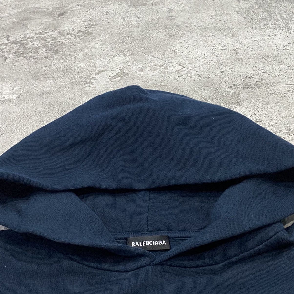 Balenciaga Balenciaga Script Hoodie Navy Size US XXS / EU 40 - 5 Thumbnail