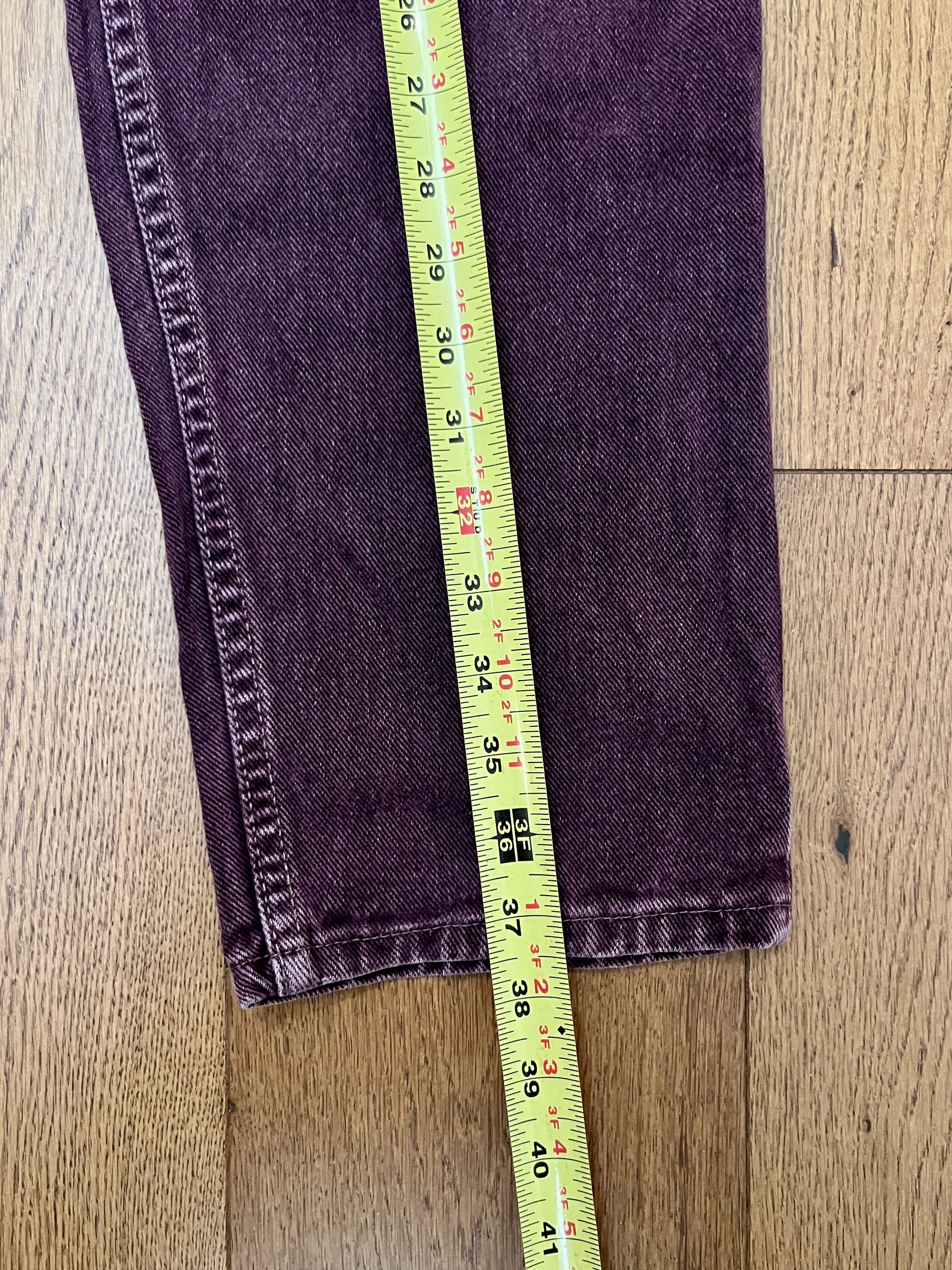 Levi's Vintage Clothing Vintage 1993 Levi's 550 Maroon Tapered Jeans Made in USA 33 Size US 33 - 3 Thumbnail