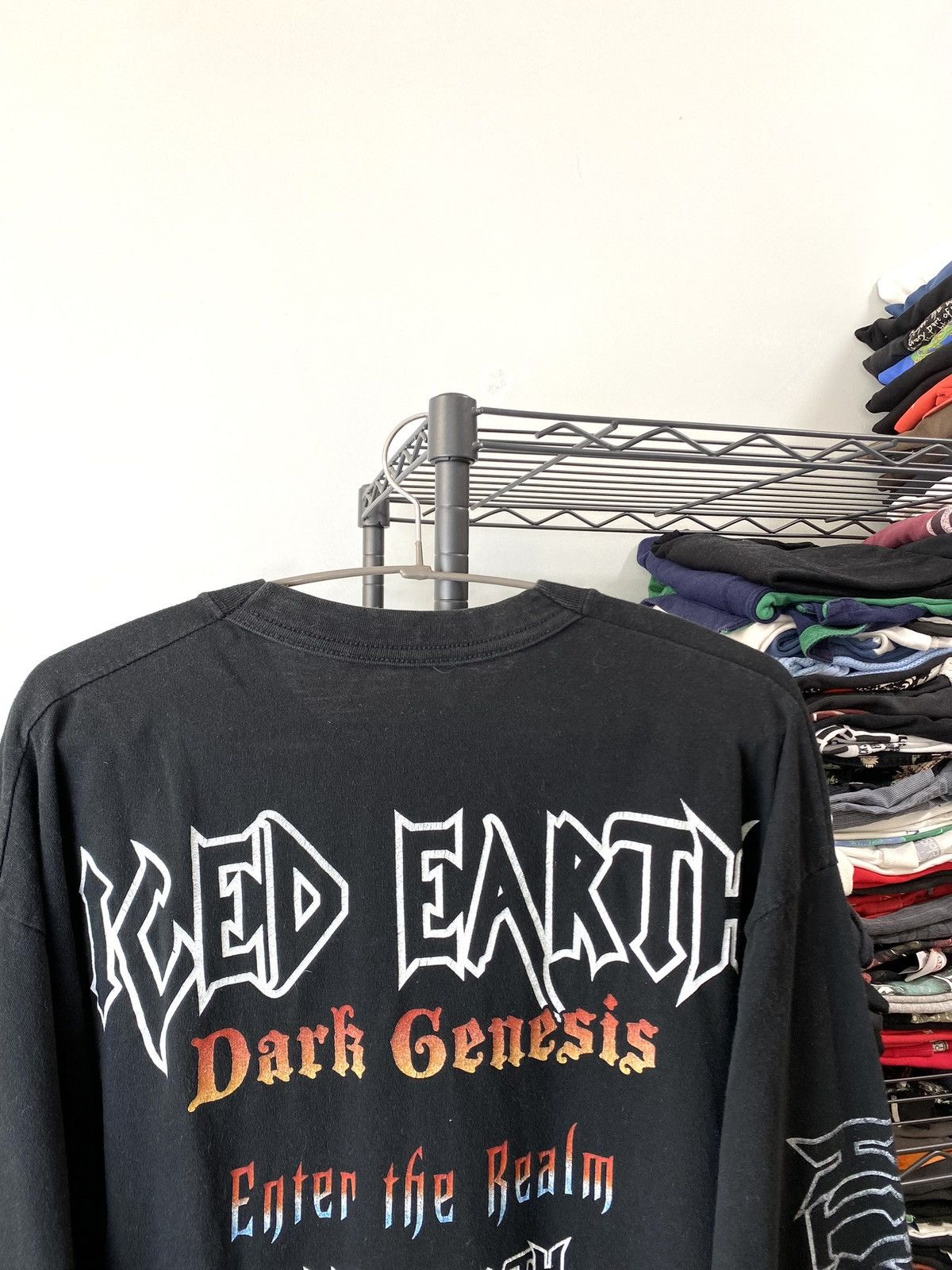 Band Tees 90s Rare! Vintage Iced Earth Dark Genesis Longsleeve T Shirt Size US XL / EU 56 / 4 - 9 Thumbnail