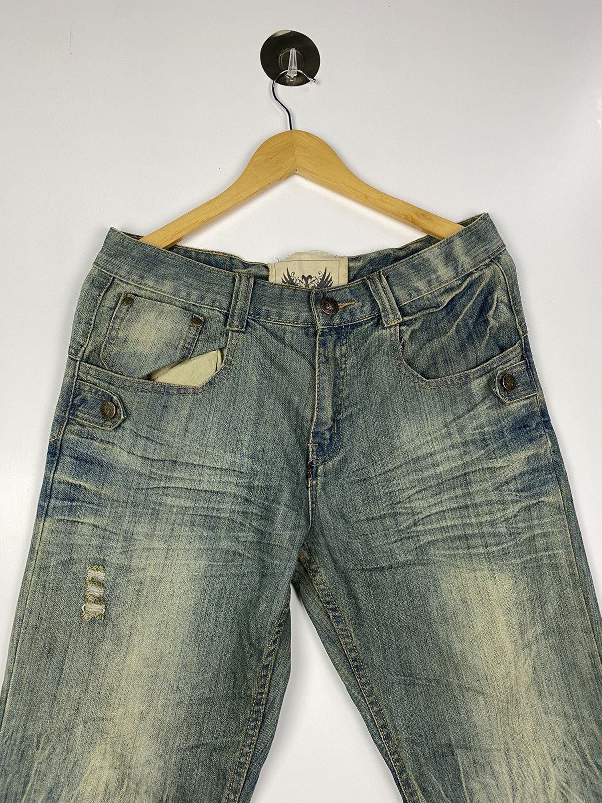 Japanese Brand × Vintage Vintage Fusai Denim Distressed Flared Size US 34 / EU 50 - 9 Thumbnail