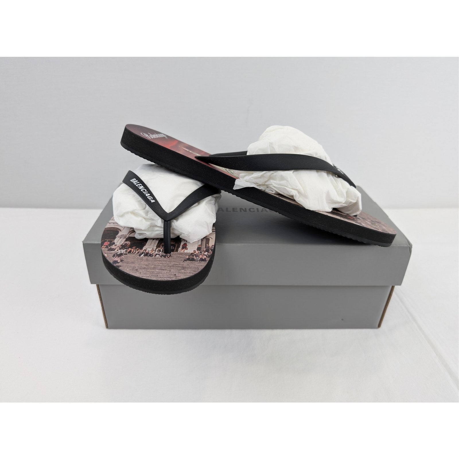 Balenciaga o1rshd1 Q:2 / Souvenir Thong TPU Monument Print Slipper Size US 10 / EU 43 - 15 Thumbnail