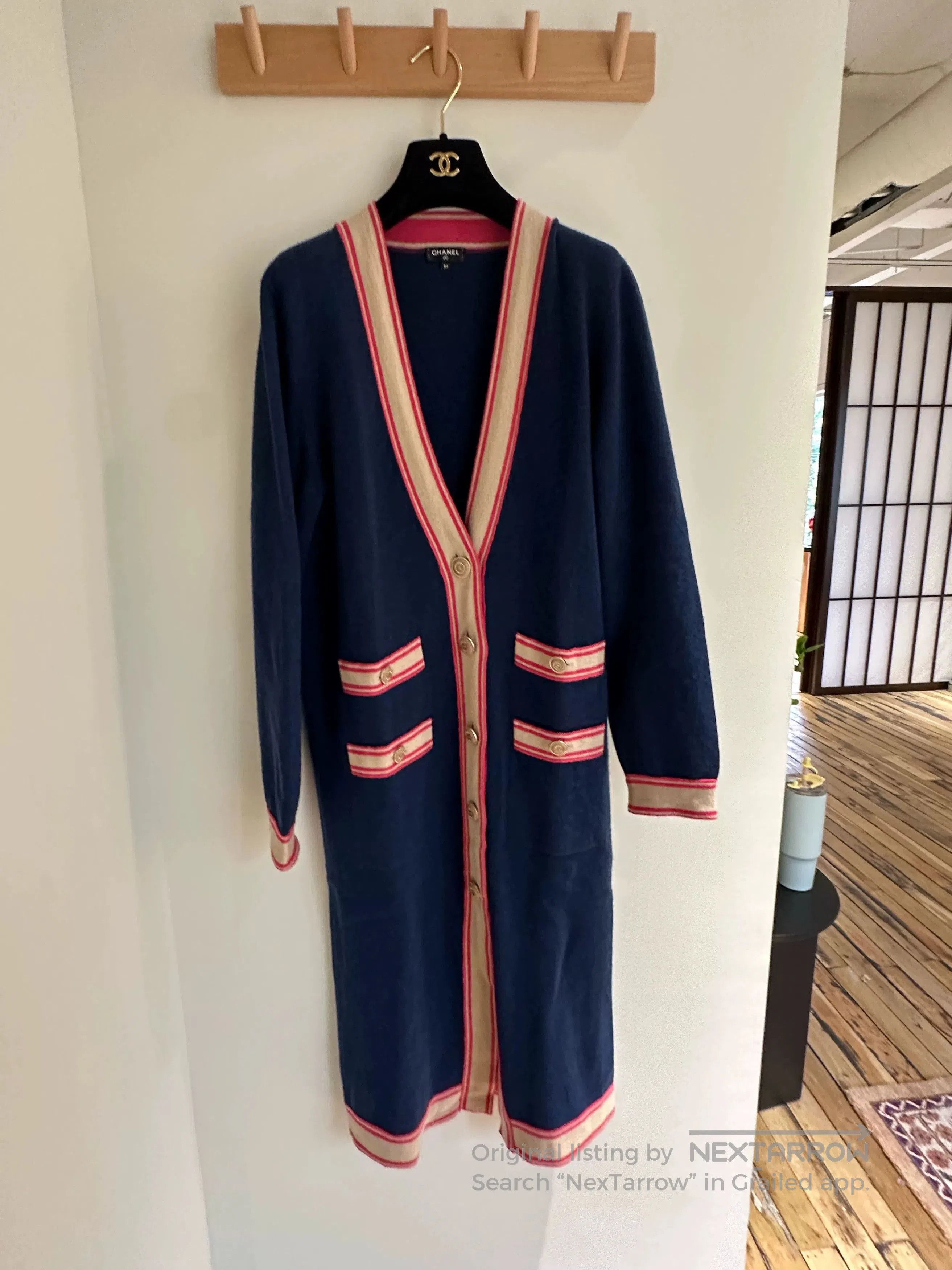 Chanel Cashmere Long Cardigan FR34.