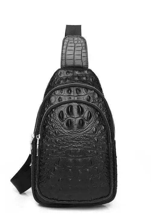 Jewelry Crocodile Patterned Leather Chest Crossbody Bag Size ONE SIZE - 1 Preview