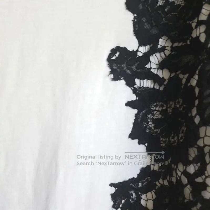 Valentino Valentino Short Sleeve Cotton Tee with Lace Detail . Size M / US 6-8 / IT 42-44 - 4 Thumbnail
