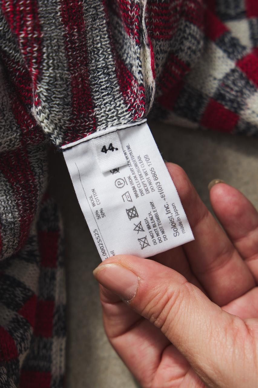 Takahiromiyashita The Soloist. TAKAHIROMIYASHITA TheSoloist. Check Crewneck Knit Sweater Size US S / EU 44-46 / 1 - 8 Thumbnail