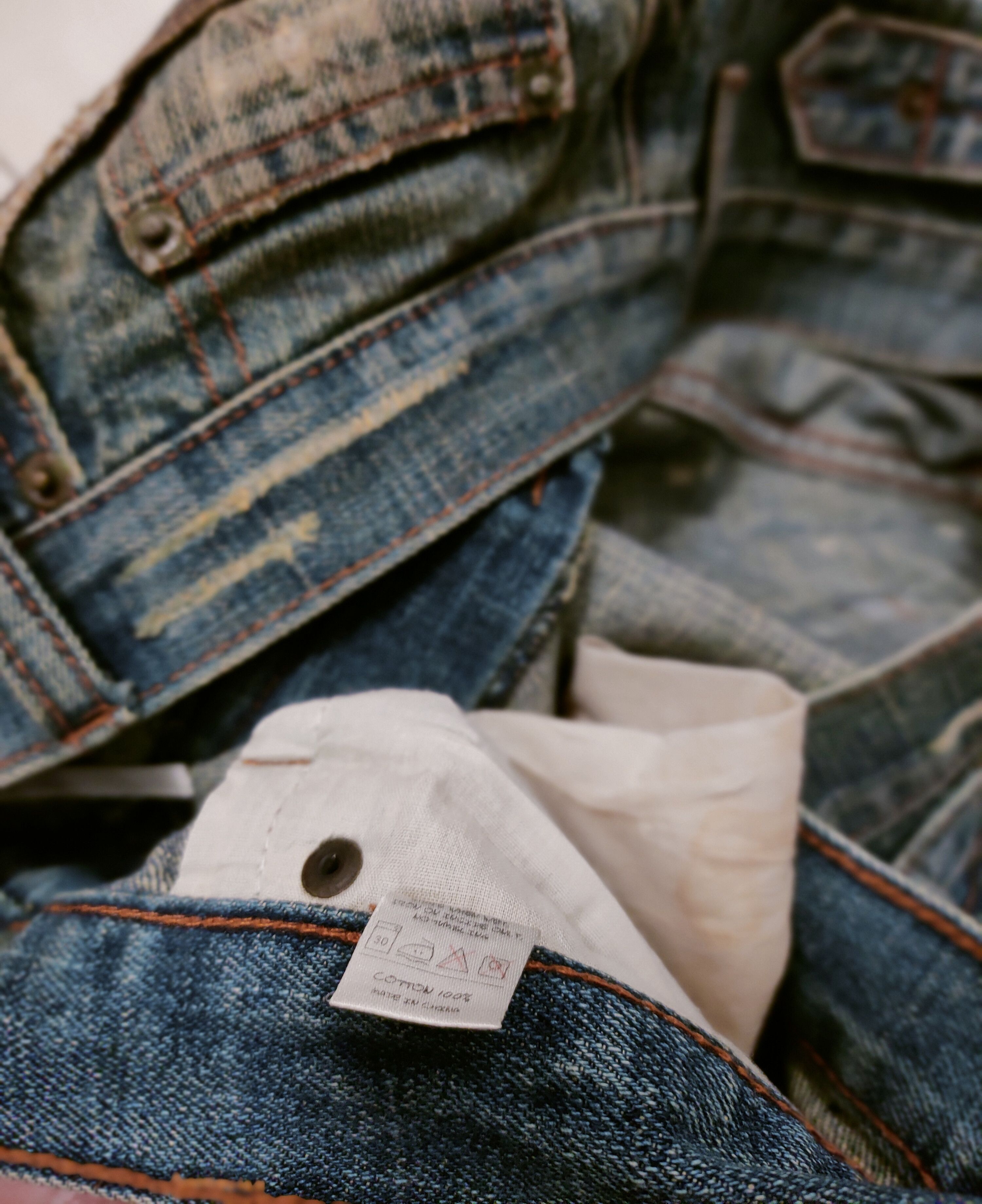 Japanese Brand 💥Flared Buckle Back Stick Around Loose Denim 💥 Size US 36 / EU 52 - 9 Thumbnail