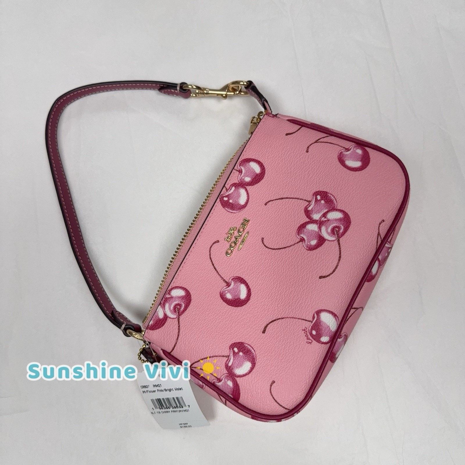 Coach NWT COACH CR827 Nolita 19 Cherry Flower Pink Bright Violent Size ONE SIZE - 2 Thumbnail