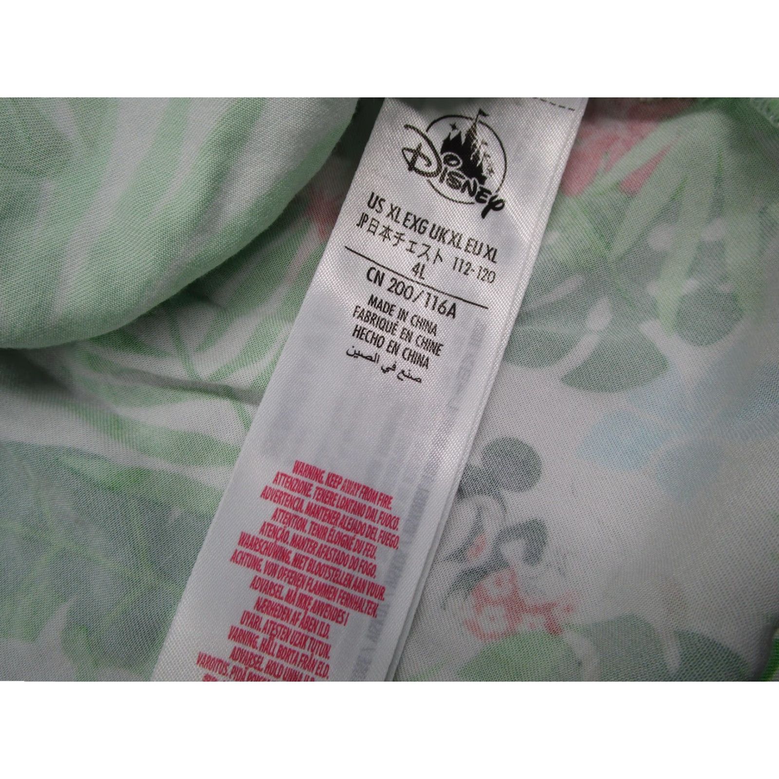 Disney Disney Mickey Mouse Shirt Men XL Green Hawaiian Graphic Print Camp Button-Up Short Sleeve Aloha Tropical Size US XL / EU 56 / 4 - 4 Thumbnail