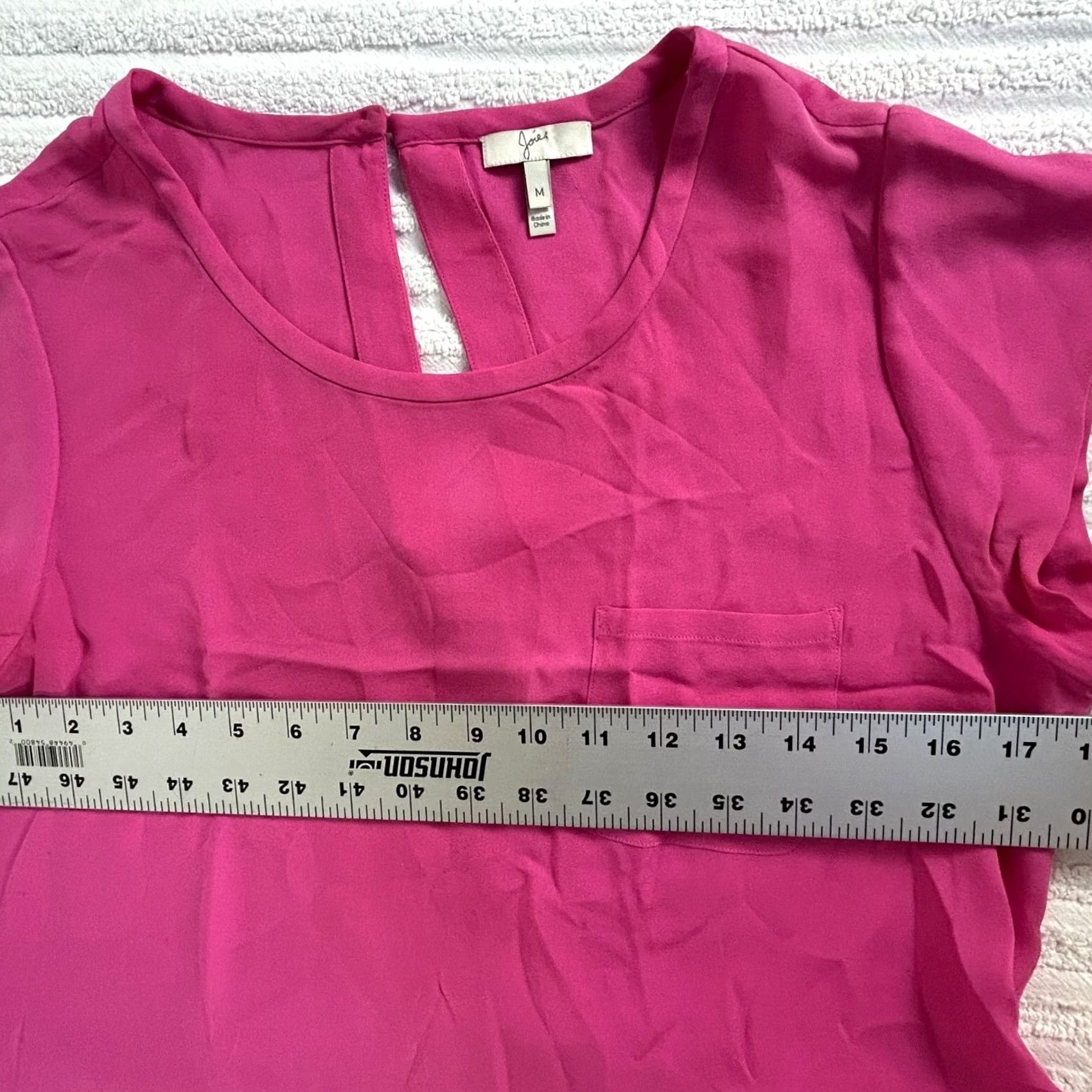 Joie JOIE Womens Pink Round Neck 100% Silk Short Sleeve Blouse Medium Casual Blouse Women Pink Round Neck Silk Top Blouse Size M / US 6-8 / IT 42-44 - 7 Thumbnail