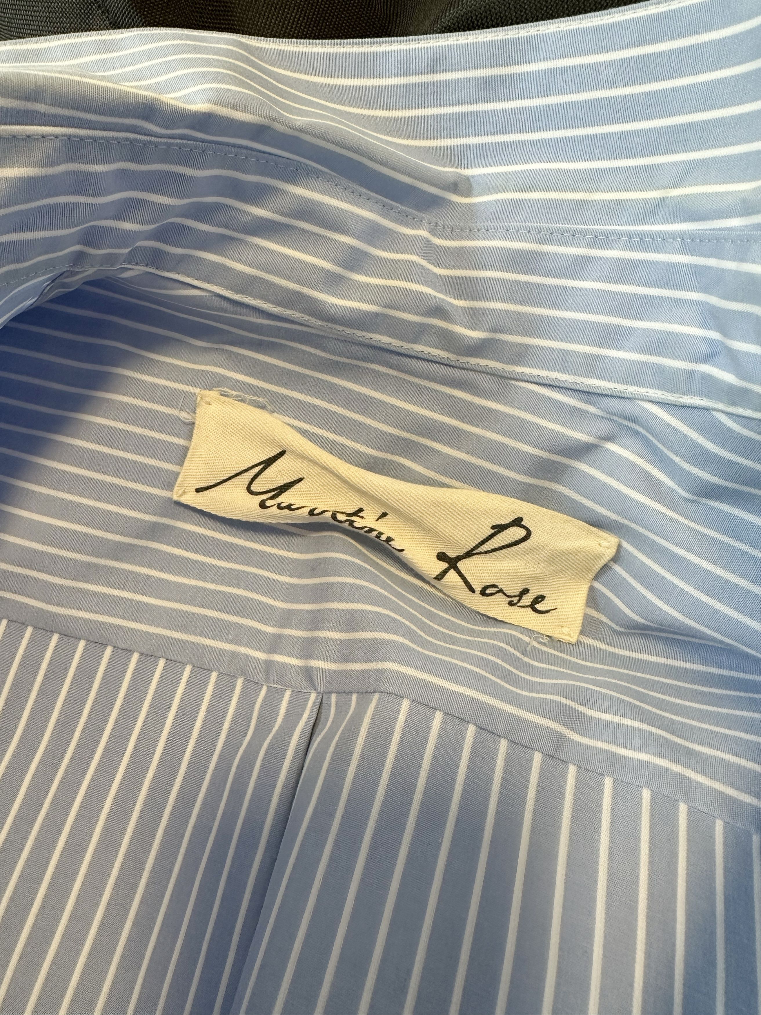 Martine Rose Martine Rose Bonded Oversized Blue Pinstripe Shirt Size US L / EU 52-54 / 3 - 4 Thumbnail