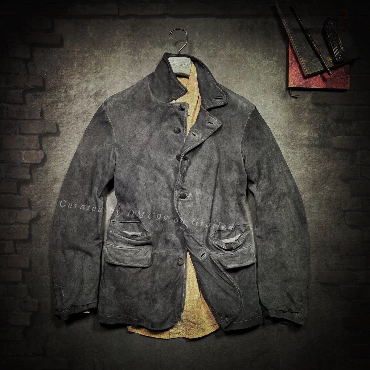 Giorgio Brato George Brato Men's Distressed Gray Suede Jacket Size US S / EU 44-46 / 1 - 1 Thumbnail