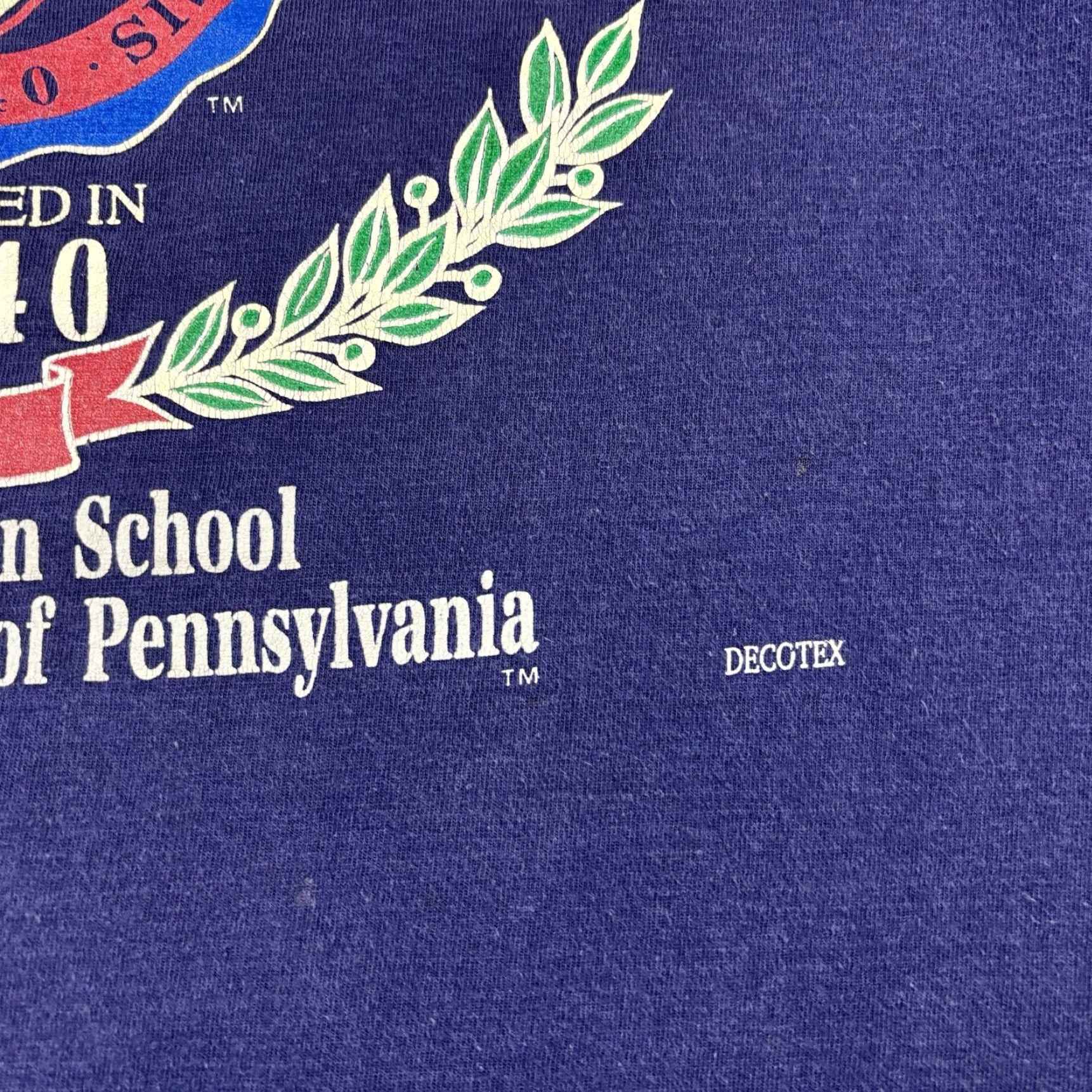 Penn VINTAGE Penn University Of Penn T Shirt Logo Spellout Navy Blue XL College Men Crew Neck Short Sleeve Graphic Print Size US XL / EU 56 / 4 - 4 Thumbnail