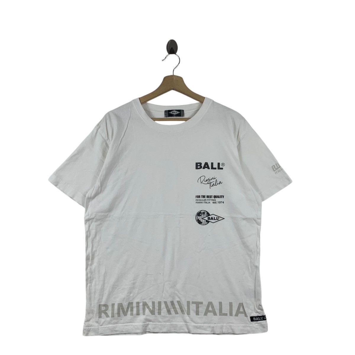Vintage RIMINI ITALIA x BALL Regular Fitting Collaboration Tee Shirt Size US L / EU 52-54 / 3 - 1 Thumbnail